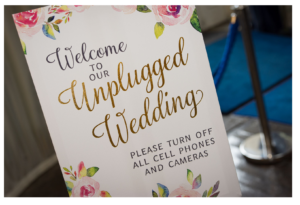 Unplugged wedding invitation